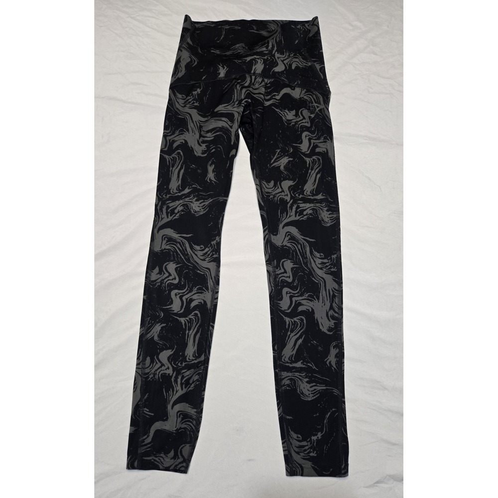 Gymshark Power High Rise Leggings Size Small Black Grey Marble Booty Enhancing